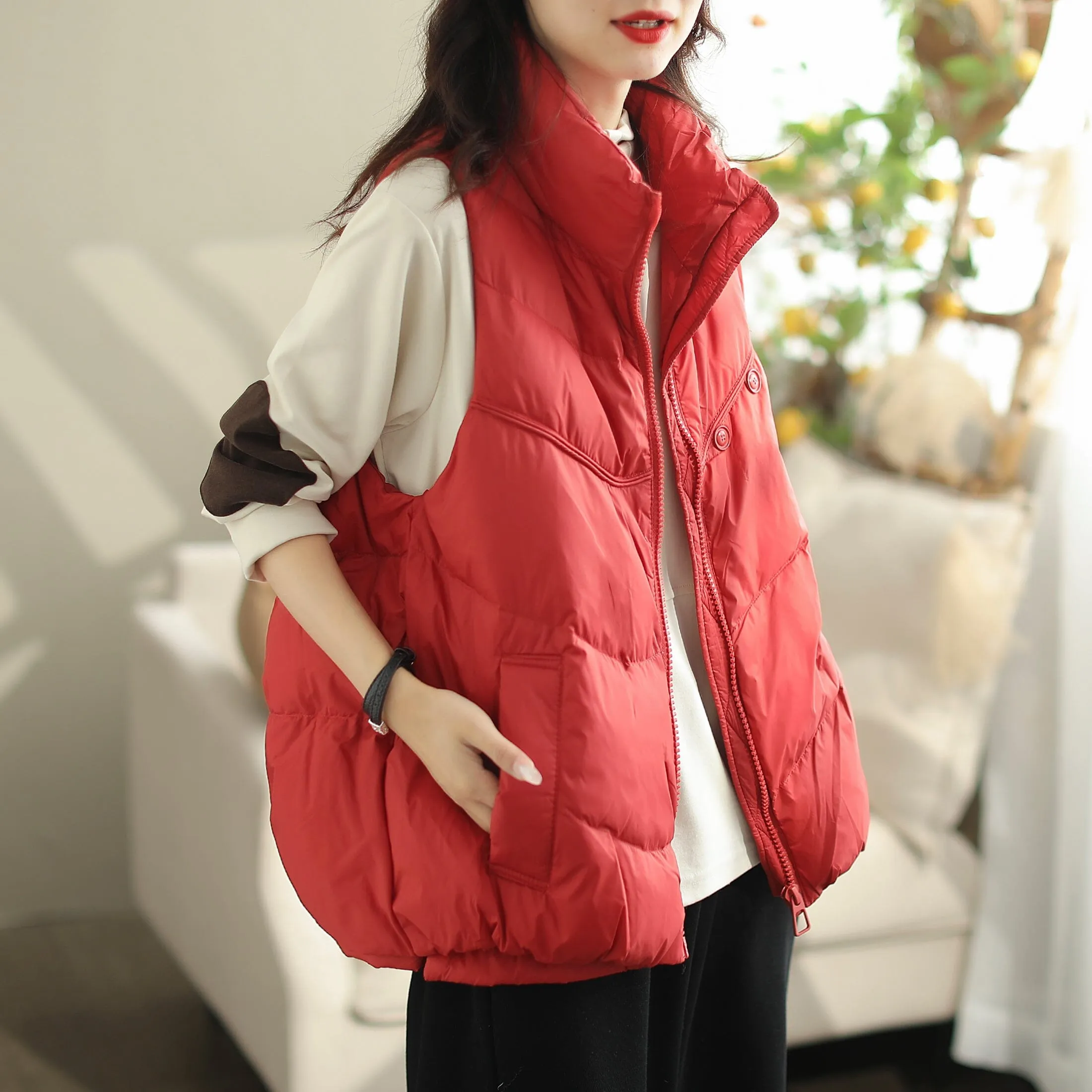 Women Autumn Winter Loose Duck Down Warm Vest enjoyment