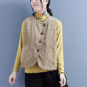 Women Winter Retro Woolen Loose Vest Good