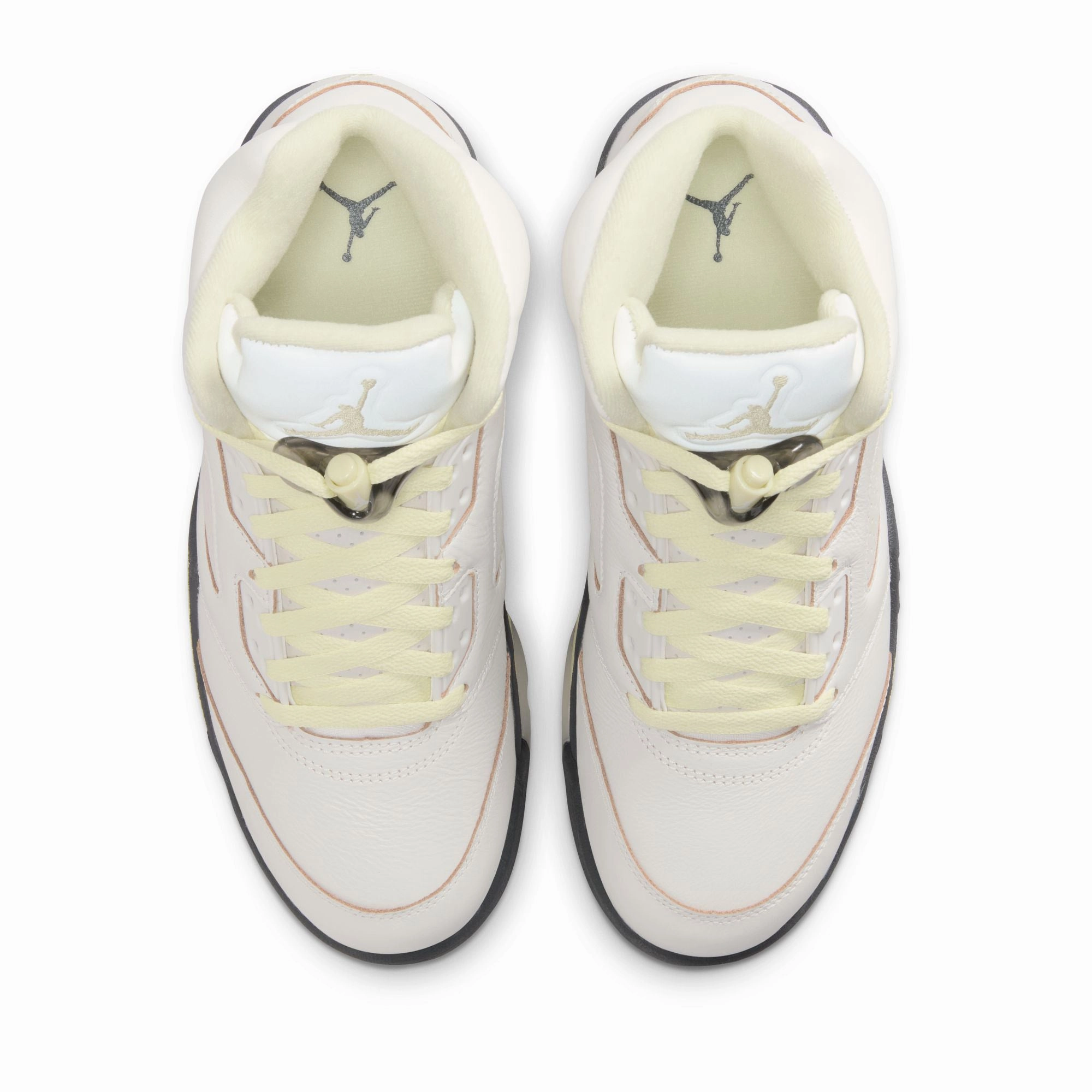 Women's Air Jordan 5 Retro - Sail/Luminous Green Work Friendly