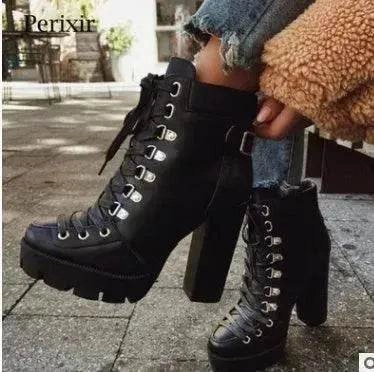 Women's High Heel Mid-heel Boots Thick Heel Women's Boots Adventure Walks