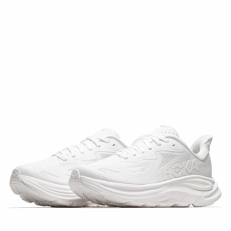 Women's Hoka Clifton 10 - White/White Hook And Loop Water   Resistant