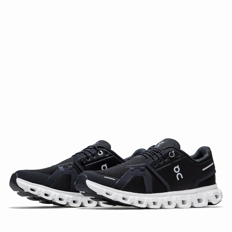 Women's On Cloud 6 - Black/White Walk Open Wide Path