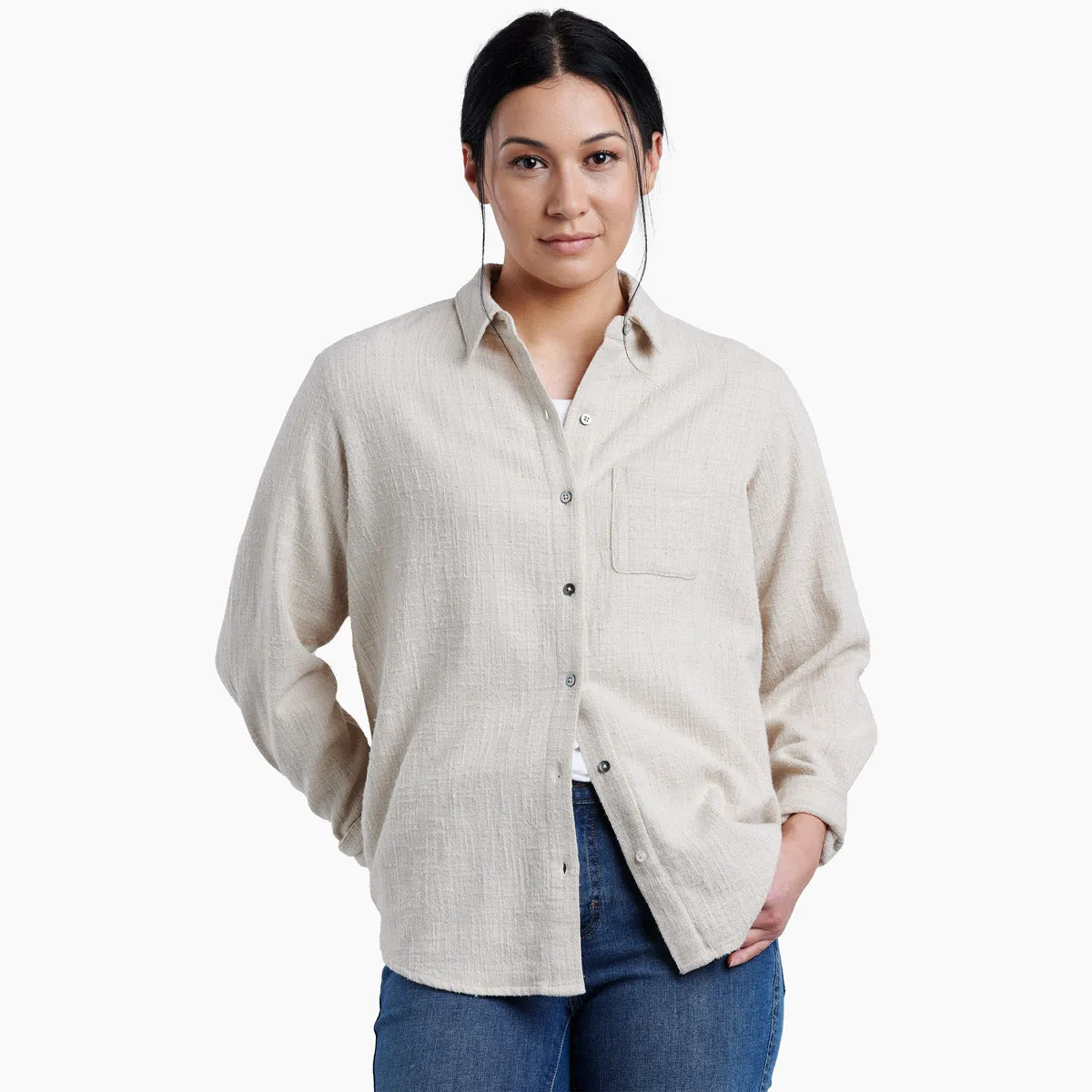 Durable Chainstitch Drop Shoulder Women's Avery Long Sleeve