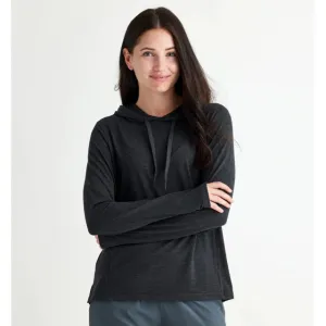 RibbedTexture Ribbed Neckline Women's Bamboo Flex Hoodie