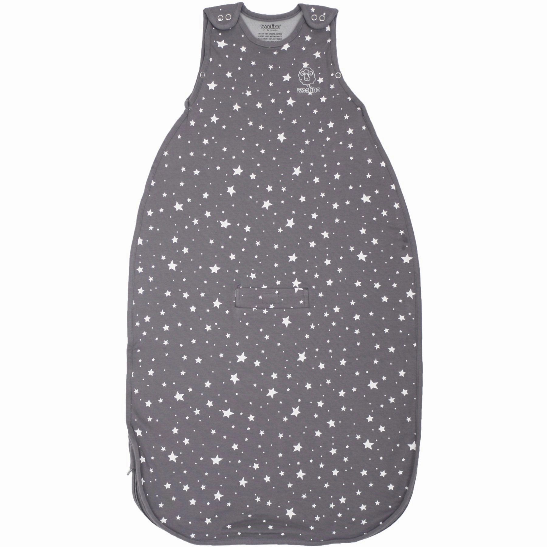 Bright colored children's clothes Pre - teen Woolino Merino Wool 4 Season Sleep Bag ULTIMATE - Gray Stars