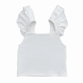 Ballerina outfits for children White Ruffled Tank Top