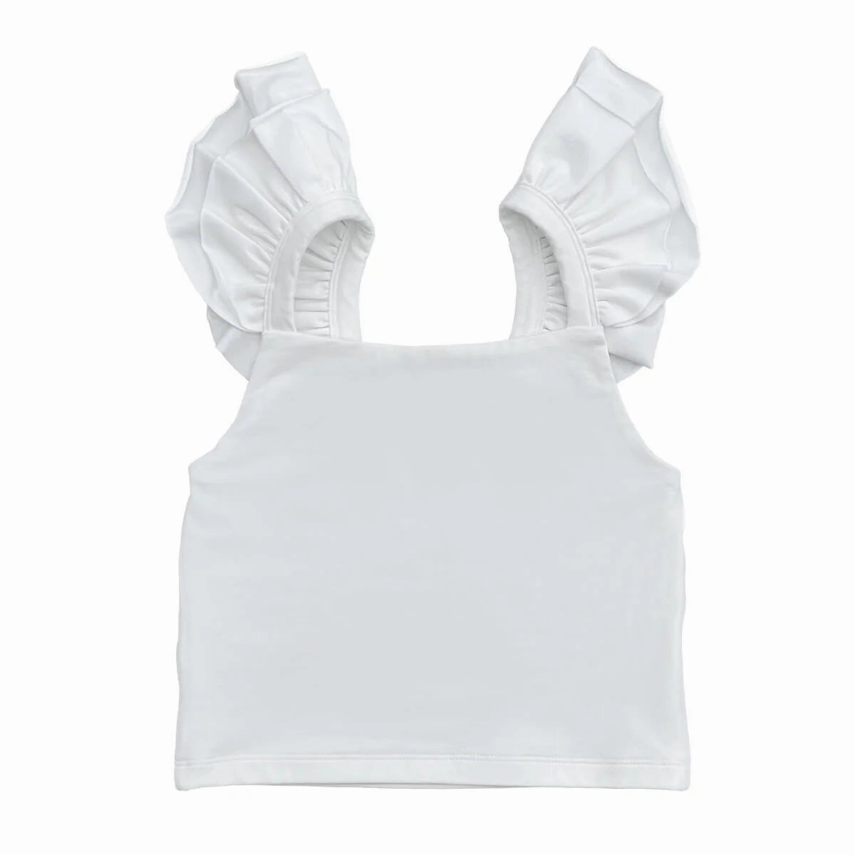 White Ruffled Tank Top Rugged