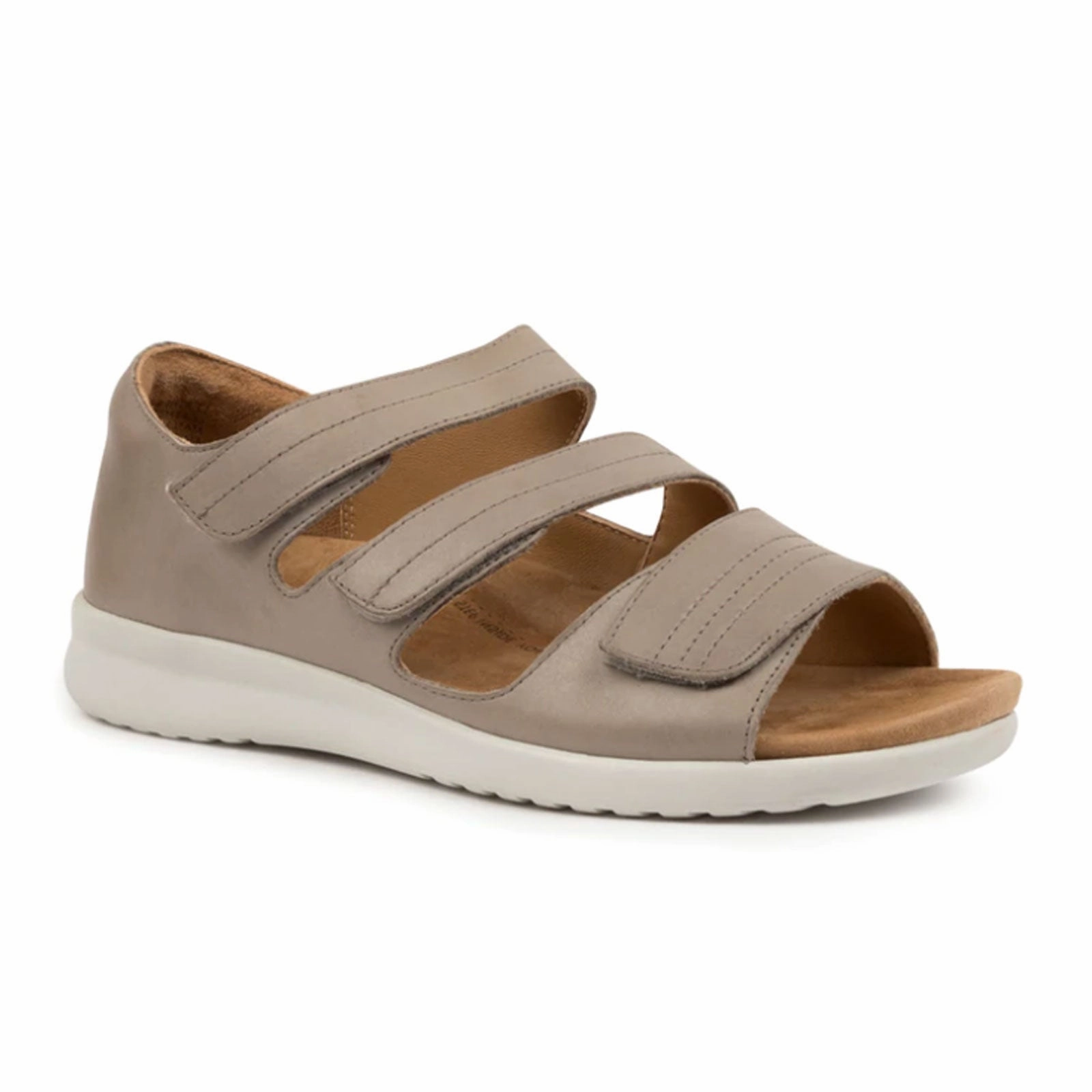 Ziera Bardot Wide Sandal (Women) - Misty/White Sole Effortless Fit Footwear flexible shoes