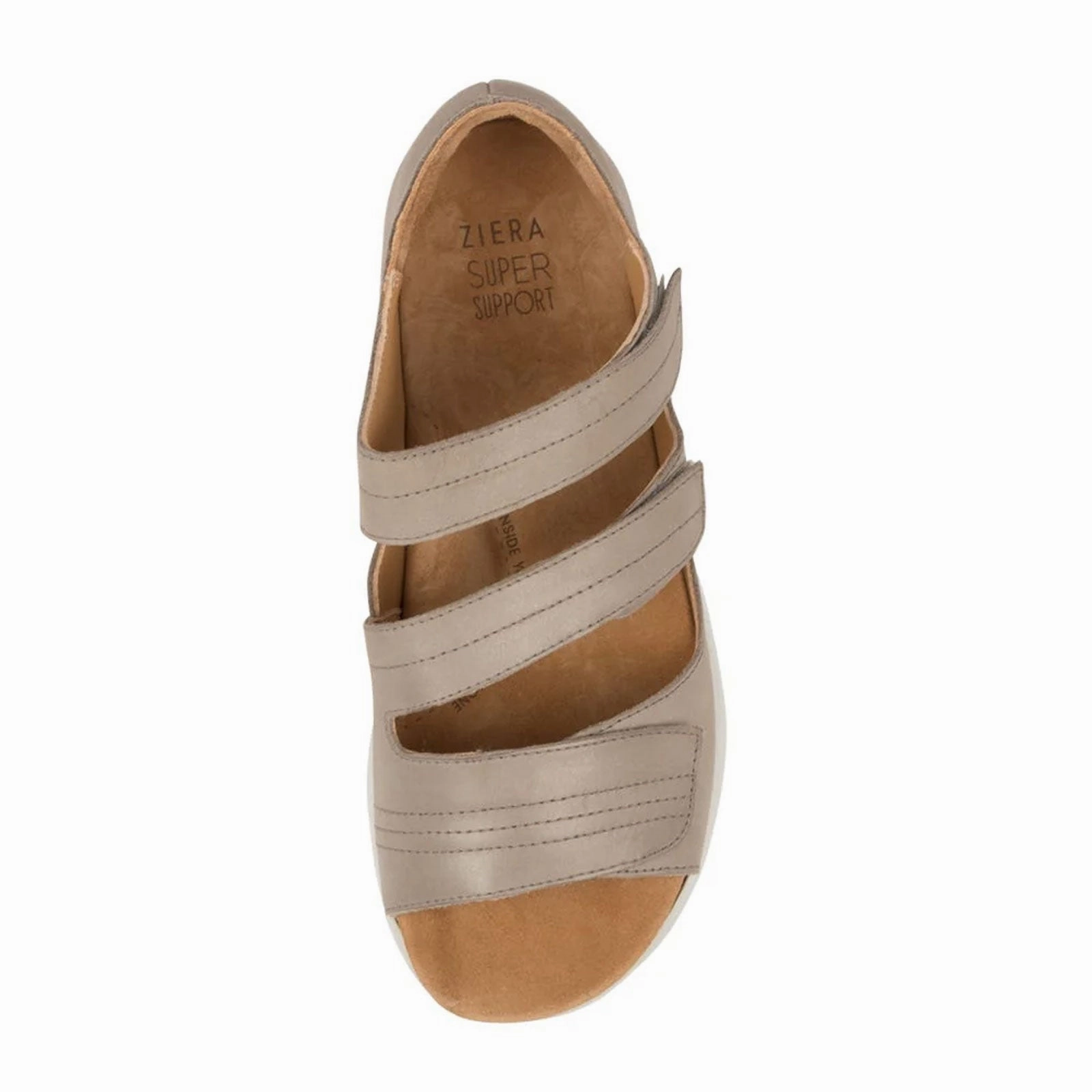 Ziera Bardot Wide Sandal (Women) - Misty/White Sole Simple Slip-On Sustainable Material